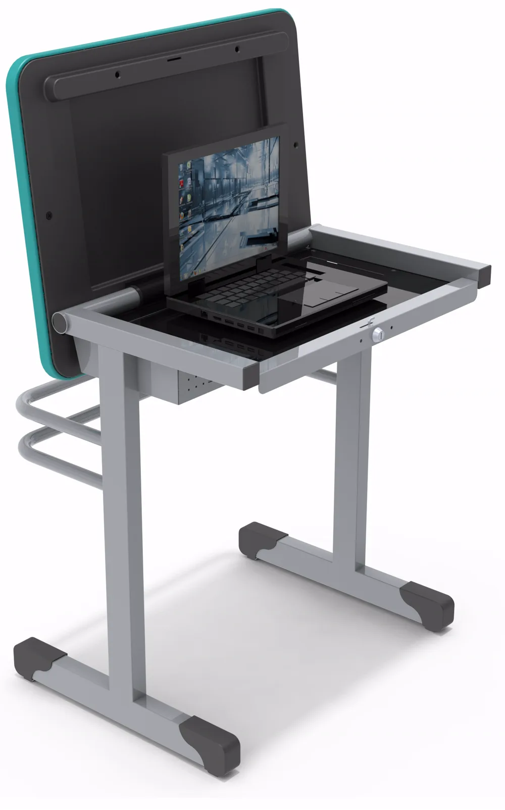 Carteira informatizada Oppitz aberta com notebook